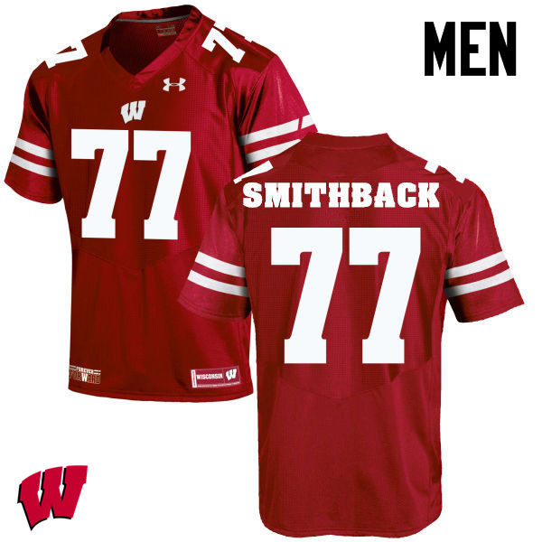 Men Winsconsin Badgers #77 Blake Smithback College Football Jerseys-Red